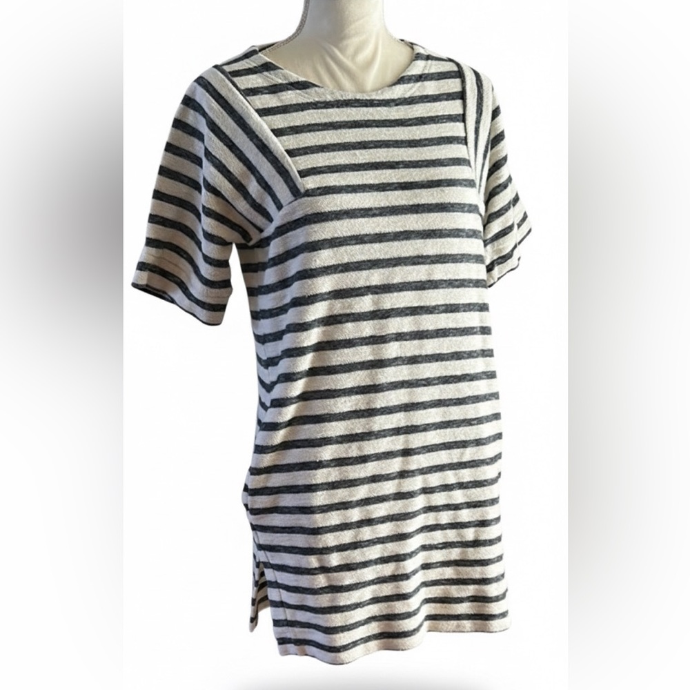 BANANA REPUBLIC Terrycloth Striped Short sleeve Dress XS Petite